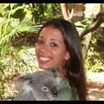 Jasmine Stephenson holding a koala in Brisbane, Australia