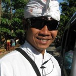 Balinese man dressed for Hindu temple ceremony