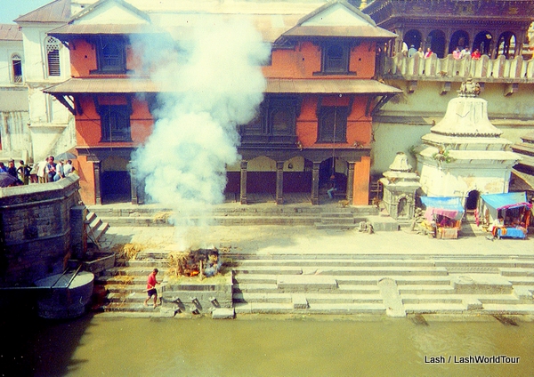 burning ghats in Kathmandu, Nepal