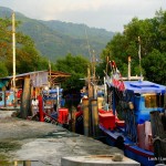 Fishing boats in remote village- west coast Penang