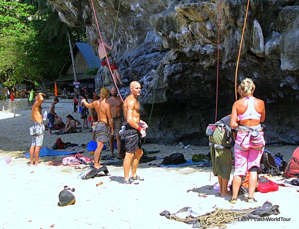 rock climbers - Tonsai Beach - Thailand