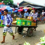 Burmese market delivery boy
