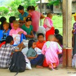 people waiting for train in Myanmar
