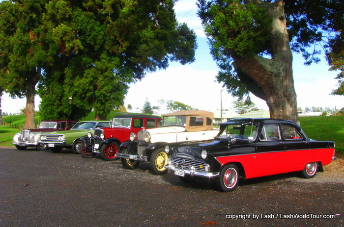 Vintage car rally in New Zealand