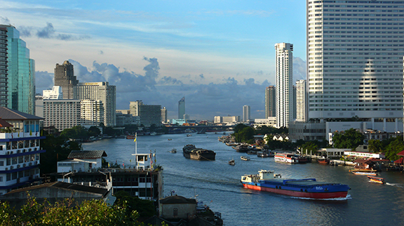 Chao Phraya River flows through Bangkok - photo by Brad Augsburger