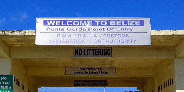 Belize welcome sign