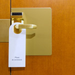 Do not disturb sign at hotel