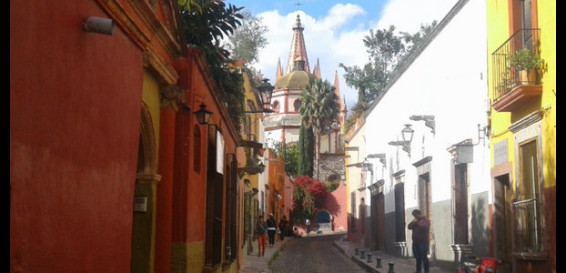 cobble-stone street in San Miguel de Allende - Mexico