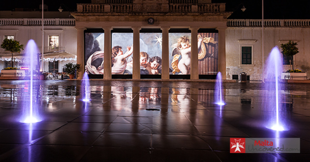 Valletta Night Impressions - Ta Pinu church Mosaics outside - photo care of Ed Lansink